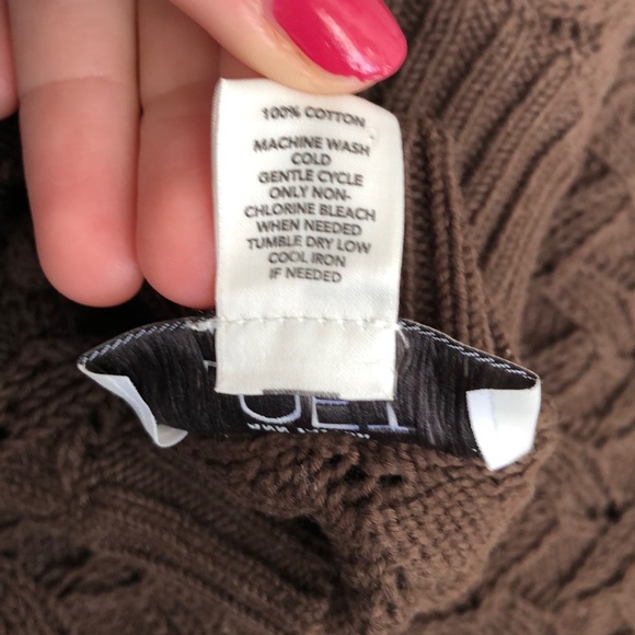 Loft Brown Basket Weave Crew Neck Sweater - Picture 5 of 5